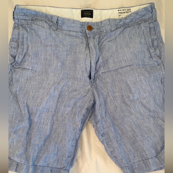 J. Crew - Stanton Blue Linen Blend Shorts - Picture 3 of 5